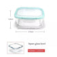 Frendorf | Lebensmittelaufbewahrungsbehälter 1200ml quadratisch klar Bento Glas Lunchbox Salatschüssel mit Bambusdeckel