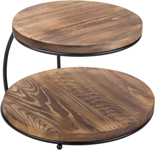 Frendorf | Brennholz Cupcake Halter Stand mit schwarzem Metallrahmen