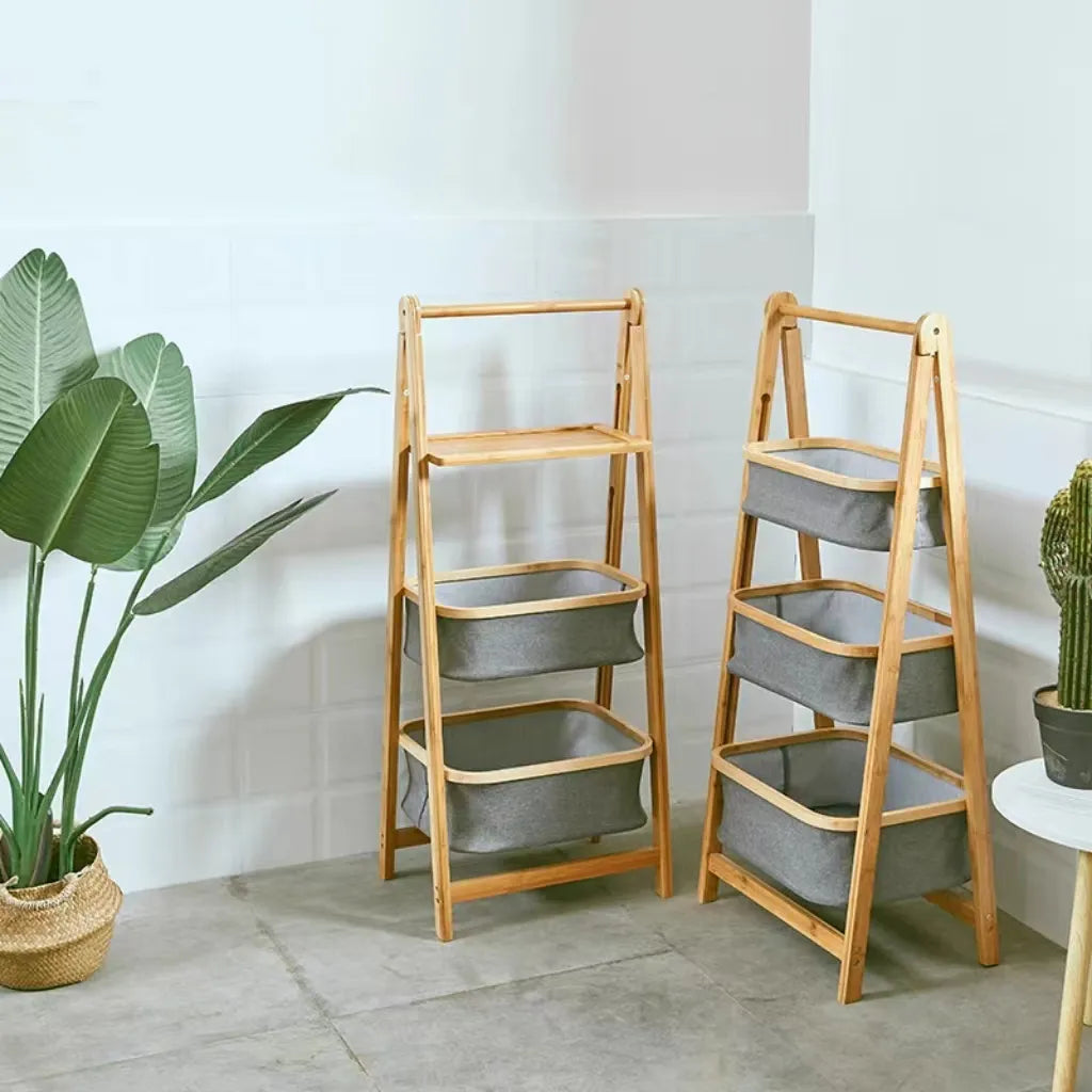 Frendorf | Bamboo-Bogen-Lagerregal Badezimmer-Lagerregal Mehrlagiges optionales Bambus-Lagerregal