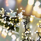 Quntis 400 LED 13FT Cluster Weihnachtslichter Plug-in, Blau & Gelb Globe Weihnachtslicht Dekoration für Innen Außen Weihnachtsbaum Schlafzimmer Hochzeit Party (8 Funkelmodus, anschließbar, wasserdicht)