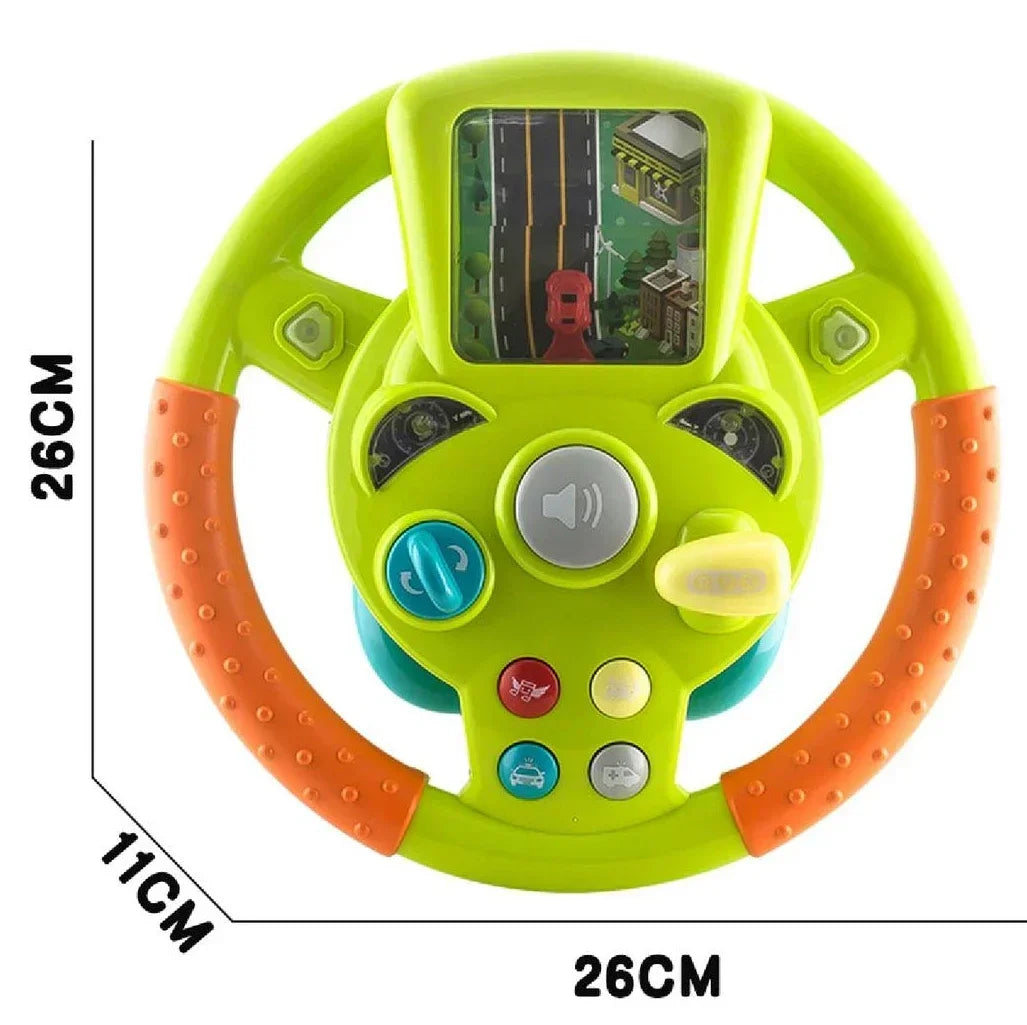 Frendorf | Mini-Lenkrad mit Bildschirm – Spielzeug-Lenkrad für Kinder mit interaktivem Fahrspaß