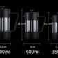 Frendorf | Kaffee Tee 1000ml French Press Kunststoff Schwarz Hitzebeständiges Borosilikatglas French Press Kaffeezubereiter