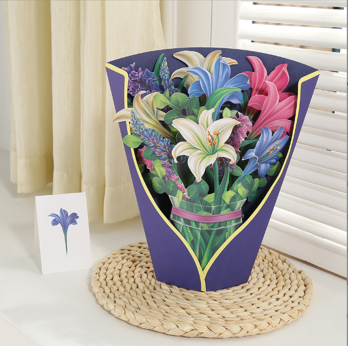 Kunstoff Pop-up Blume | Inkl. Gratis Geschenkkarten - Faire