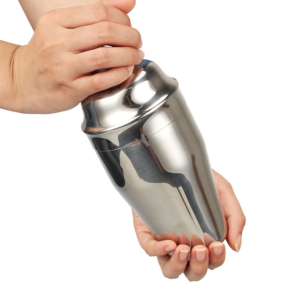 Frendorf | Cocktail Shaker Set Silber Barkeeper - Professionelles Edelstahl Barwerkzeug Set mit Zubehör zum Mixen von Getränken zu Hause oder in der Bar - 750ml Kapazität