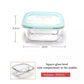 Frendorf | Lebensmittelaufbewahrungsbehälter 1200ml quadratisch klar Bento Glas Lunchbox Salatschüssel mit Bambusdeckel