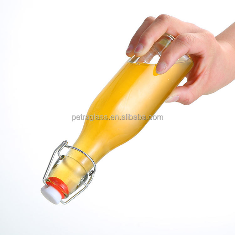 Frendorf | 250ml Klare Leere Trink-Enzym-Getränk Bier Saft Wasser Milch Glasflaschen mit Bügelverschluss