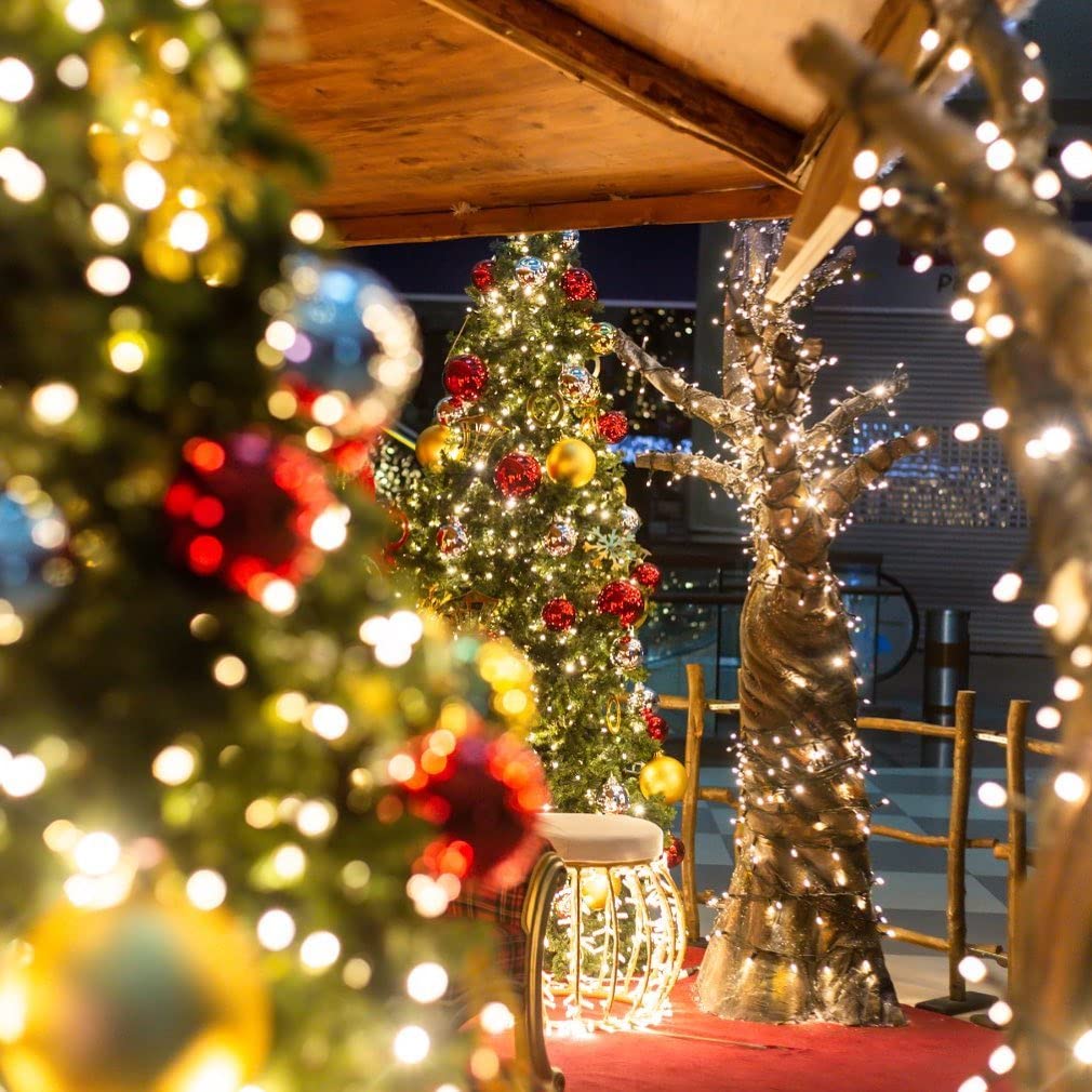 Quntis Wasserdichte Weihnachtslichterkette – 8 Modi, erhältlich in 2 Größen für Feiertags- und Weihnachtsdekoration