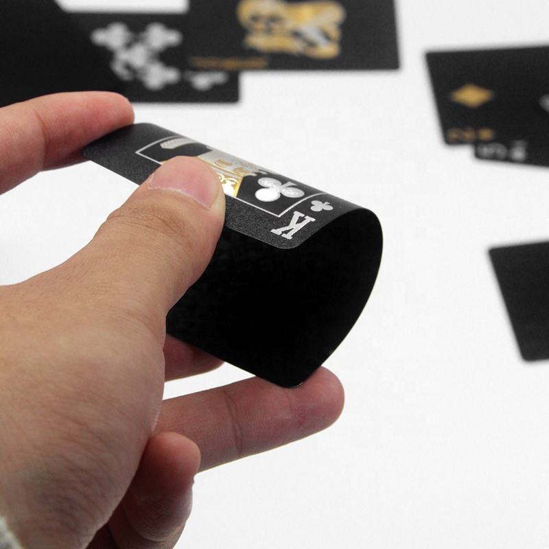 Frendorf | Hochwertige Spielkarten Druck Poker PVC wasserdichte Kunststoff schwarze Spielkarten