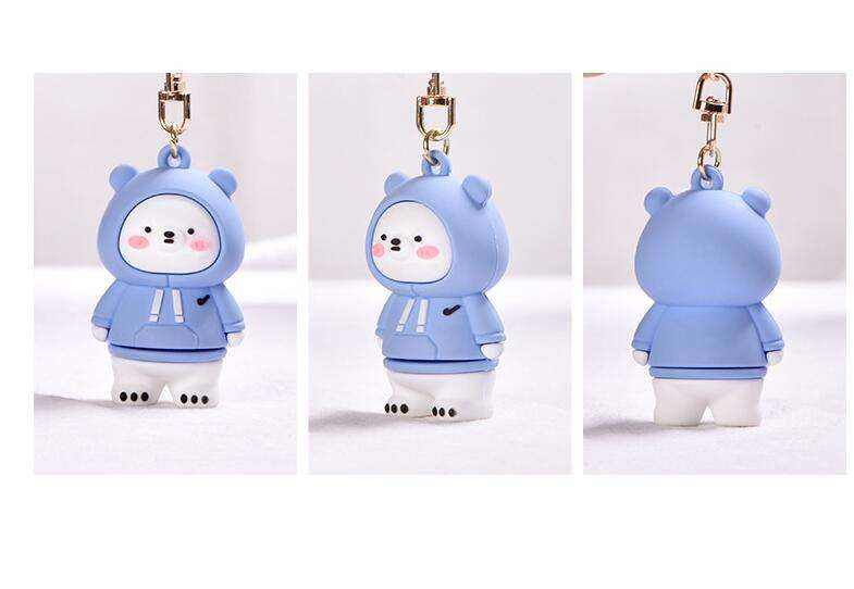 Frendorf | Cartoon süßer 3D Bären-Schlüsselanhänger weiches Gummi Taschenaccessoires Charms Telefon Charms