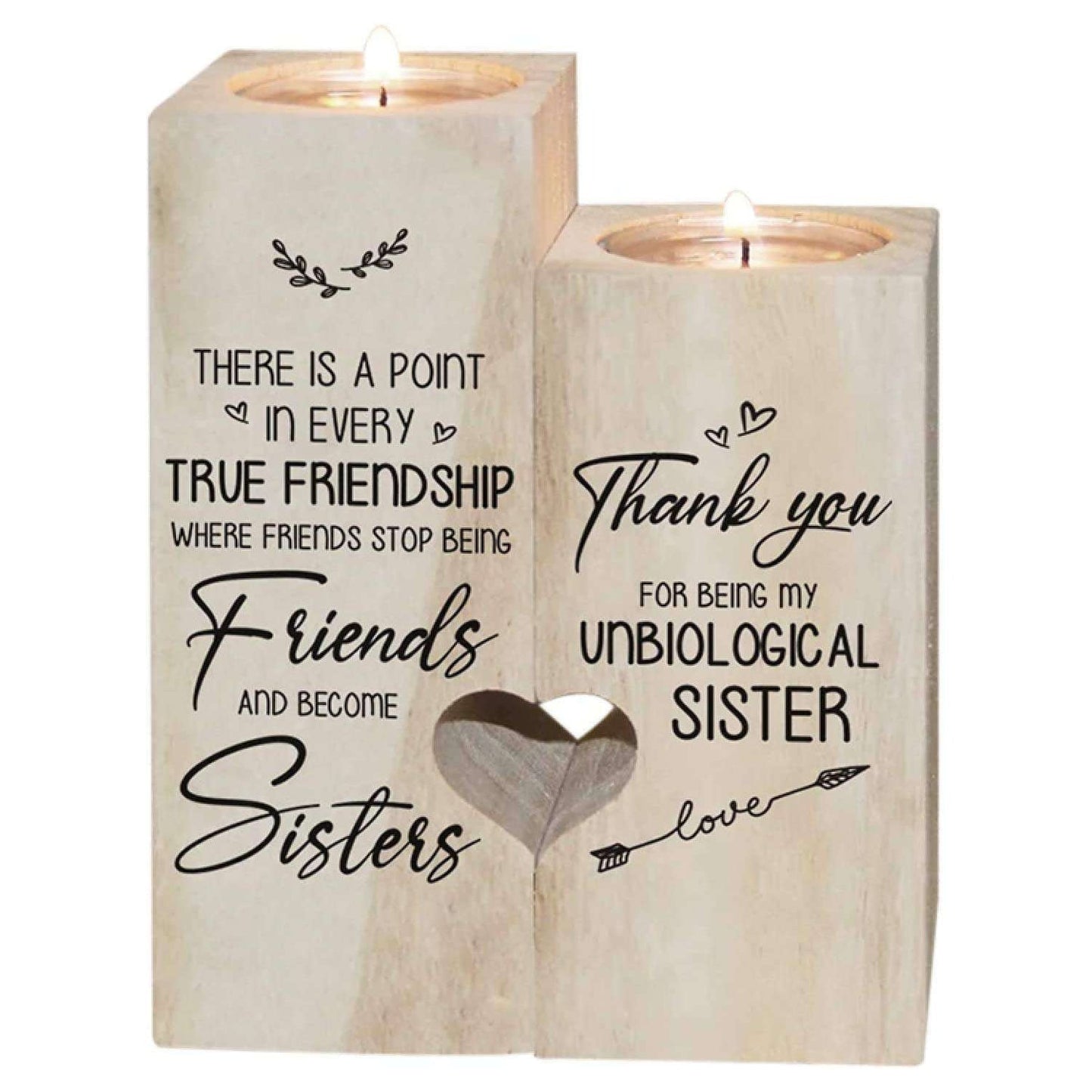 Frendorf | Benutzerdefinierter herzförmiger Holzkerzenhalter