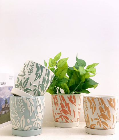 Frendorf | BLAUER KERAMIKPFLANZENTOPF MIT SAUCHE