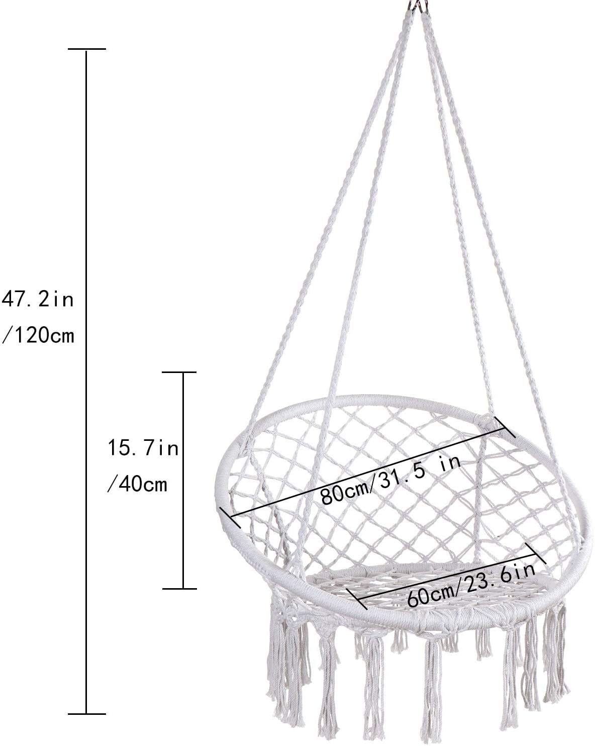 Frendorf | Bequemer Hängesessel zur Entspannung - Innen/Außen Hängemattensessel mit Kissen für Terrasse, Garten und Schlafzimmer - Robuster und stilvoller Loungesessel