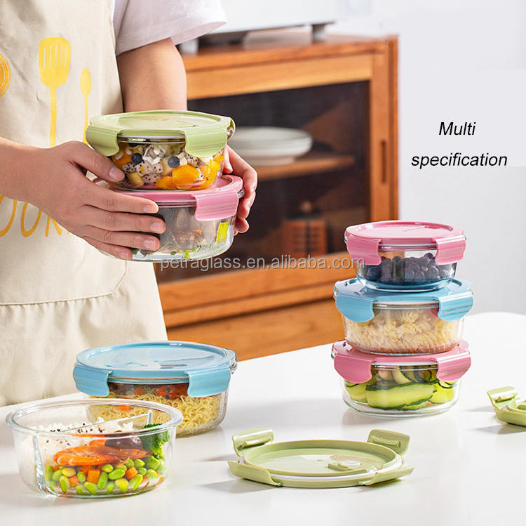 Frendorf | Lebensmittelaufbewahrungsbehälter 1200ml quadratisch klar Bento Glas Lunchbox Salatschüssel mit Bambusdeckel