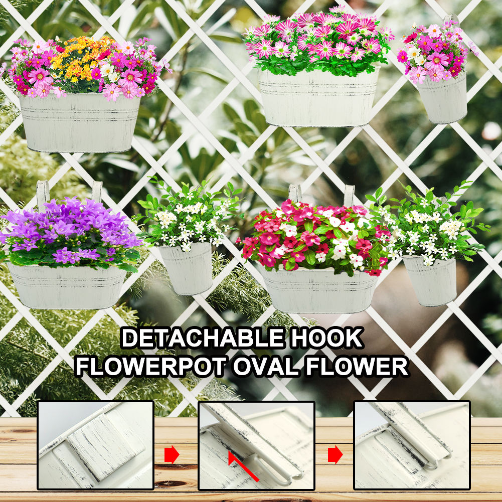 Frendorf | Benutzerdefinierter Metall Eisen Blumentopf Hängetopf Zink Eimer Für Garten Balkon Geländer Wandtopf im Freien