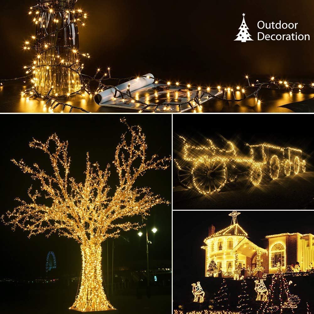Quntis Wasserdichte Weihnachtslichterkette – 8 Modi, erhältlich in 2 Größen für Feiertags- und Weihnachtsdekoration