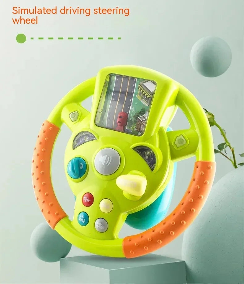 Frendorf | Mini-Lenkrad mit Bildschirm – Spielzeug-Lenkrad für Kinder mit interaktivem Fahrspaß