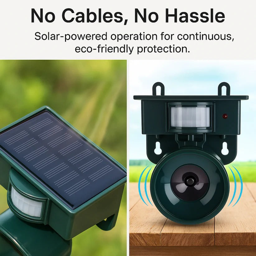 Frendorf | Bewegungsmelder Vogelscheuche für Krähen: Idealer Taubenvertreiber mit Geräuschabschreckung