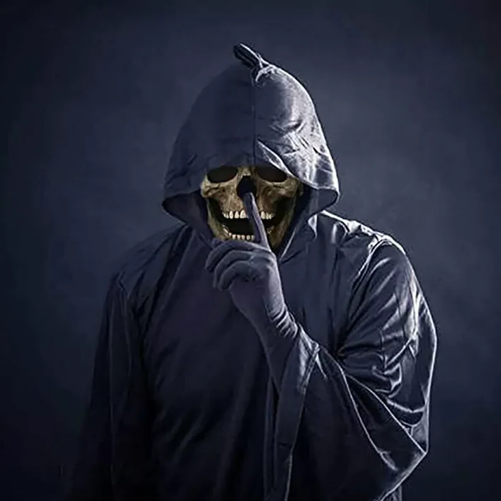 Frendorf | Beweglicher Kiefer Realistische Vollkopf-Schädelmaske - Menschliches Skelettmaske für Halloween-Party