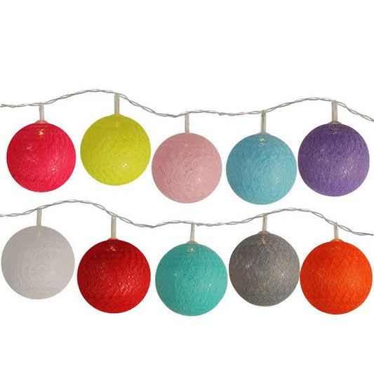 Frendorf | 10 LED Candy Ball Lichterkette - Farbige und Festliche Dekorationslichter für Partys, Feiertage und Wohnkultur - Batteriebetrieben, Energieeffizient und Perfekt für Innen- und Außenbereich