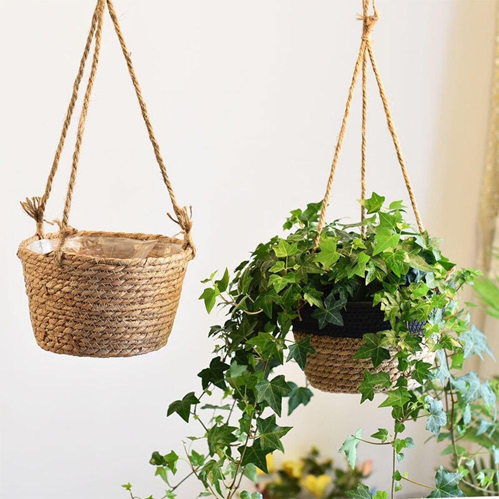 Frendorf | JuteNest Hängender Jutekorb für Pflanzen | Handgewebt | Boho-Stil | Ideal für Innen & Außen