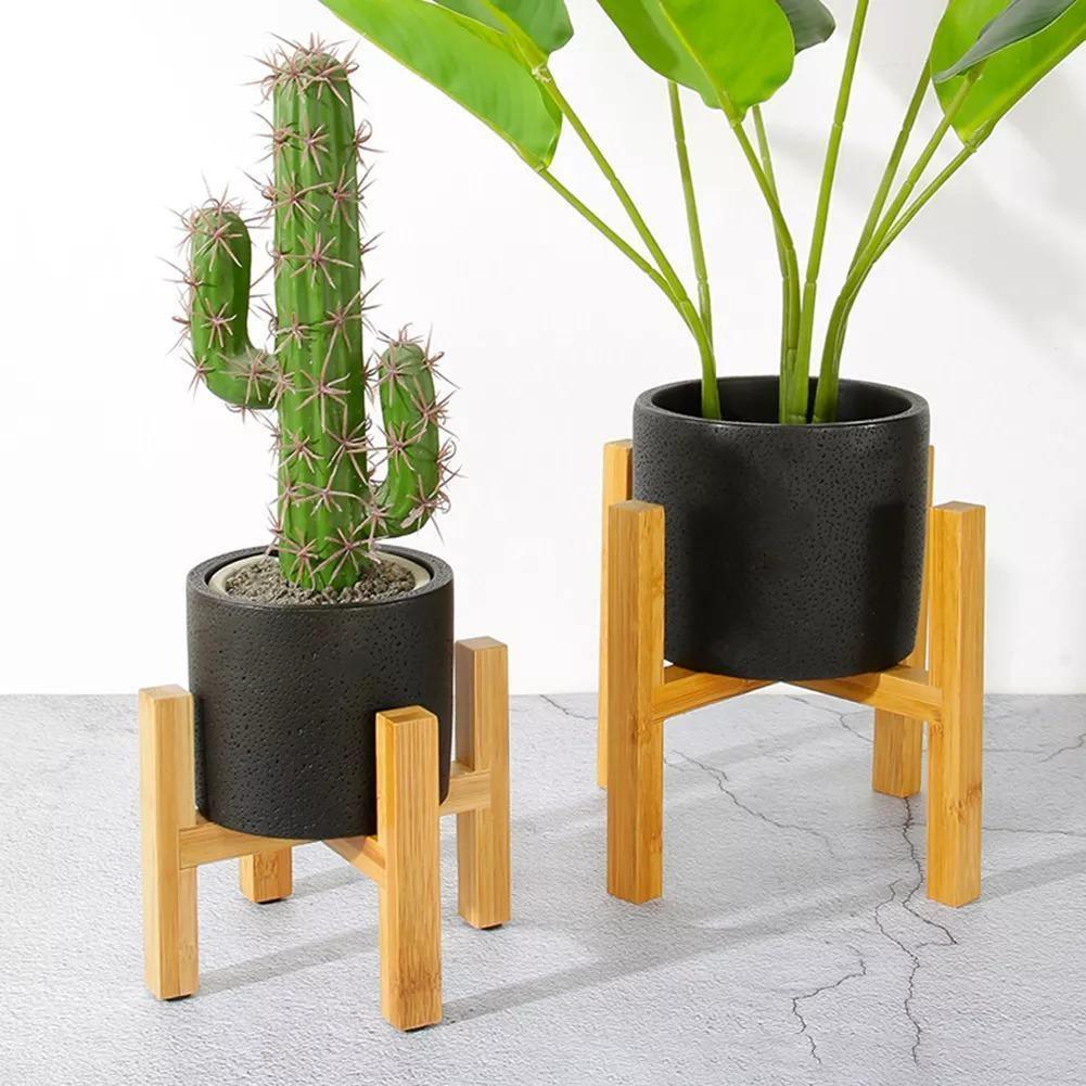 Frendorf | BambooElevate Pflanzständer aus Bambusholz | Verstellbar & Stabil | Perfekt für Innenräume