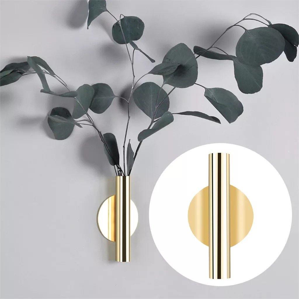 Frendorf | TubeElegance Wandvasen aus Metall | Modernes Design | Dekorative Wandhalterung für Blumen