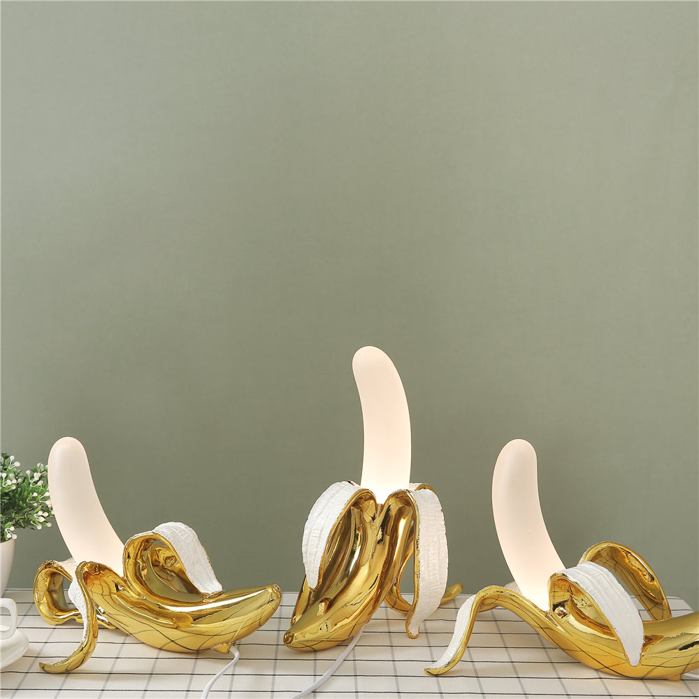 Frendorf | GoldenGlow Art Deco Tischlampe | Banane Design | Modern & Stilvoll | Elegante Beleuchtung
