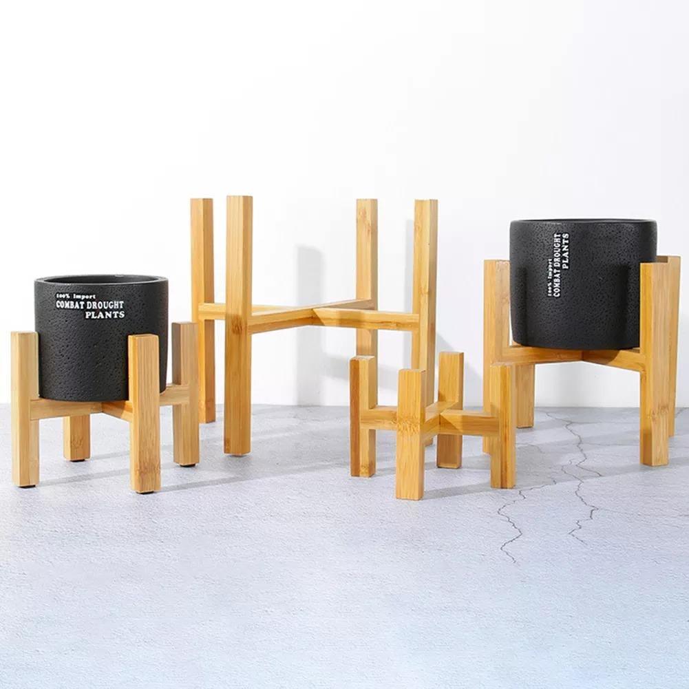 Frendorf | BambooElevate Pflanzständer aus Bambusholz | Verstellbar & Stabil | Perfekt für Innenräume