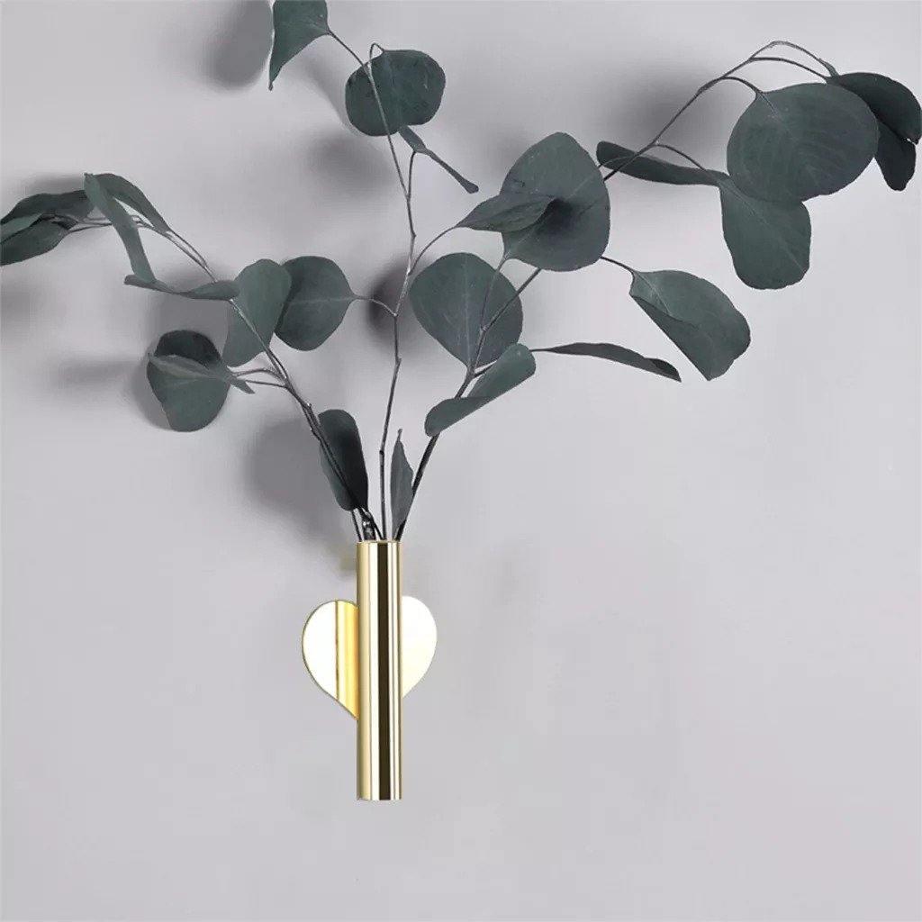 Frendorf | TubeElegance Wandvasen aus Metall | Modernes Design | Dekorative Wandhalterung für Blumen