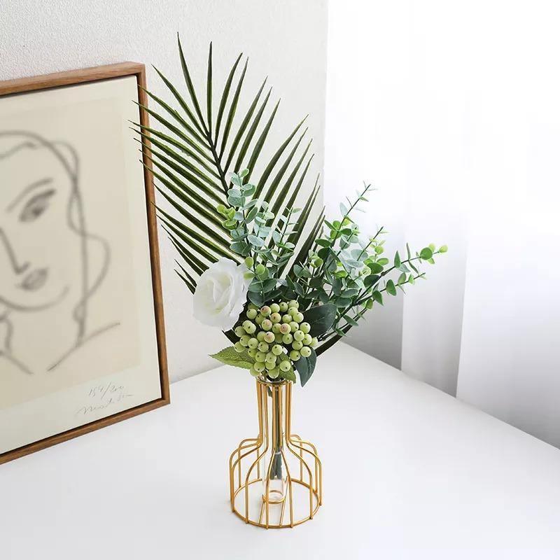 Frendorf | VaseTech Testrohr-Vase mit Metallständer | Modernes Design | Minimalistische Dekoration für Zuhause & Büro