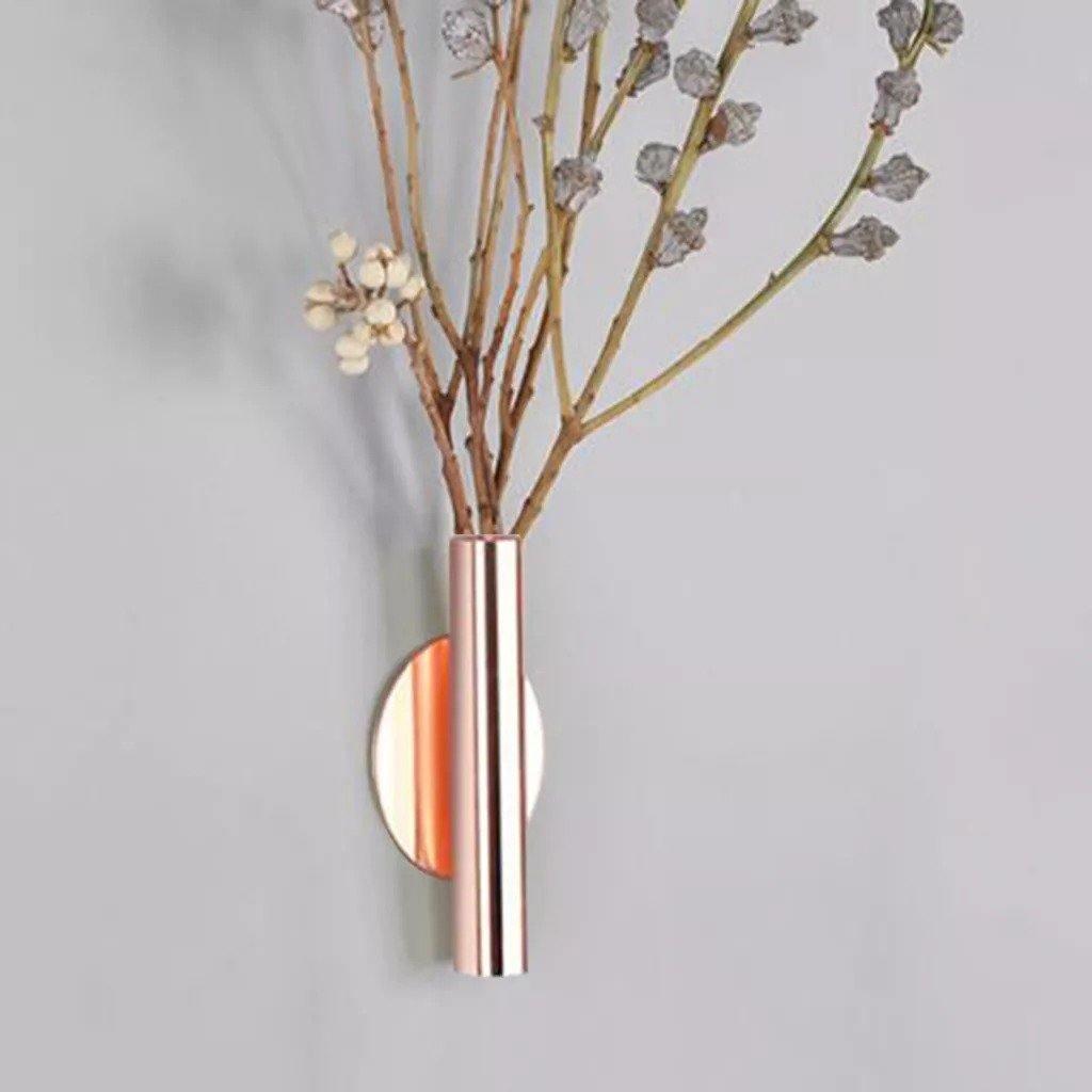 Frendorf | TubeElegance Wandvasen aus Metall | Modernes Design | Dekorative Wandhalterung für Blumen