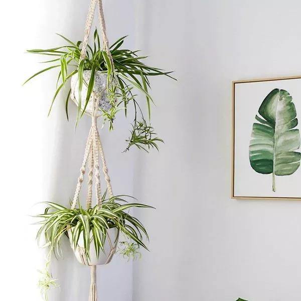 4-teiliges handgefertigtes Boho-Makramee-Pflanzenhänger-Set
