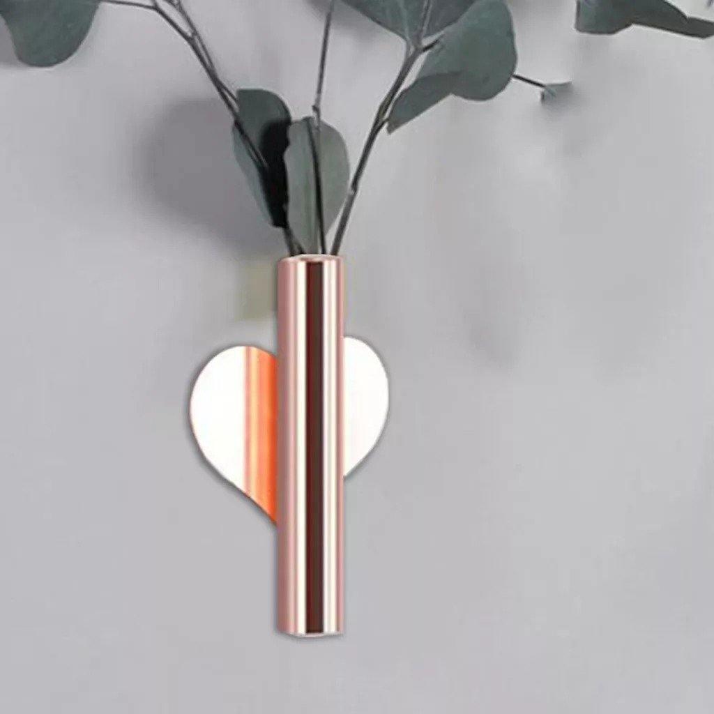 Frendorf | TubeElegance Wandvasen aus Metall | Modernes Design | Dekorative Wandhalterung für Blumen