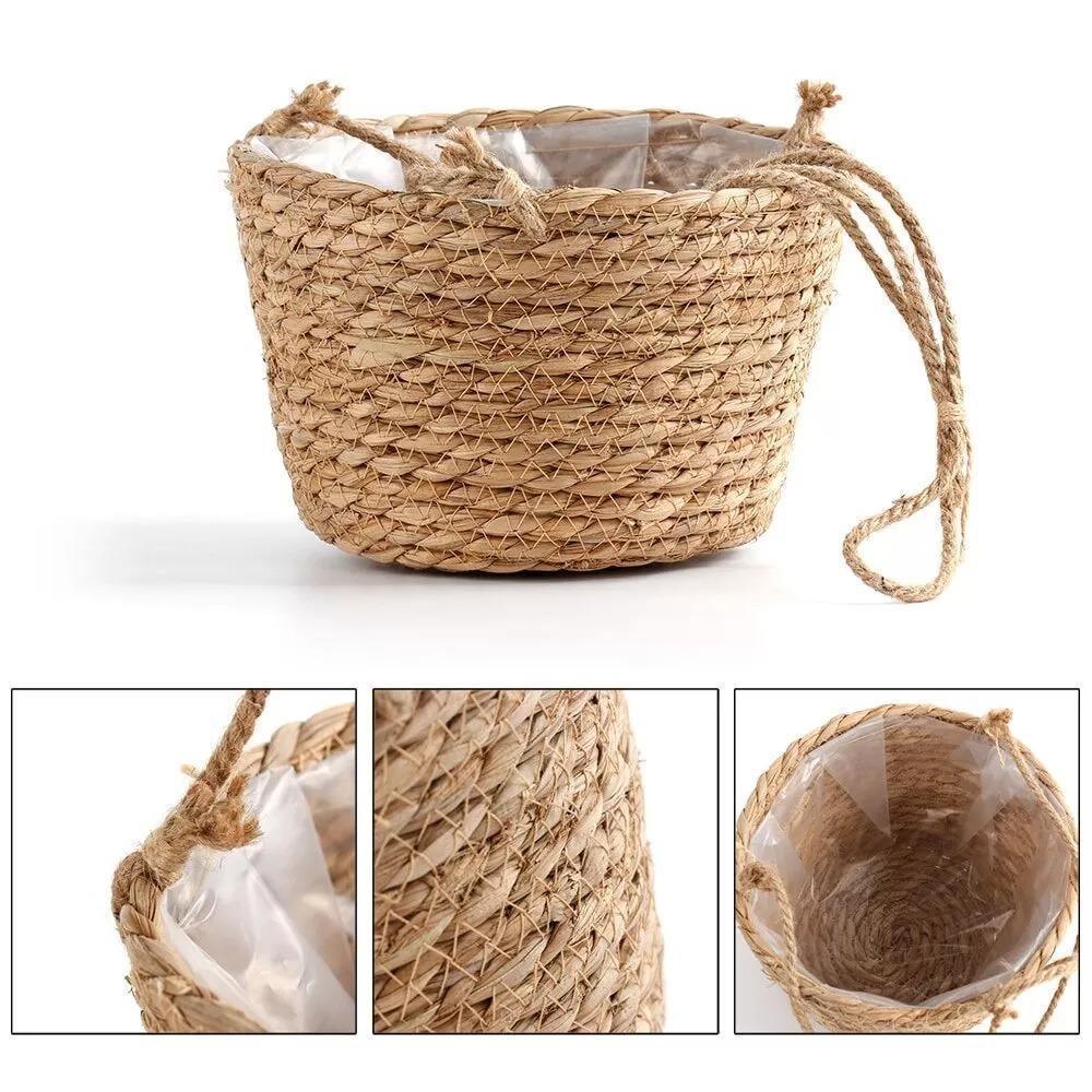 Frendorf | JuteNest Hängender Jutekorb für Pflanzen | Handgewebt | Boho-Stil | Ideal für Innen & Außen