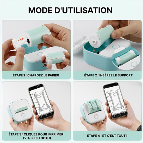 Frendorf | Drahtloser tragbarer Thermodrucker für Android und iOS