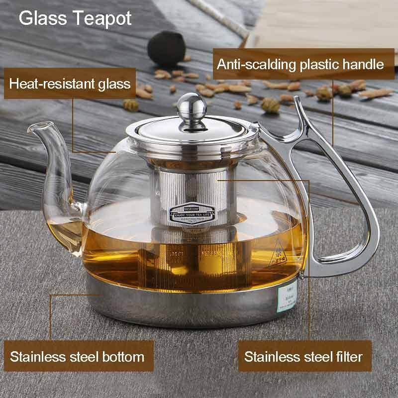 Induktion Hitze beständige Glas Teekanne Elektromagnetische Teekanne Teeset