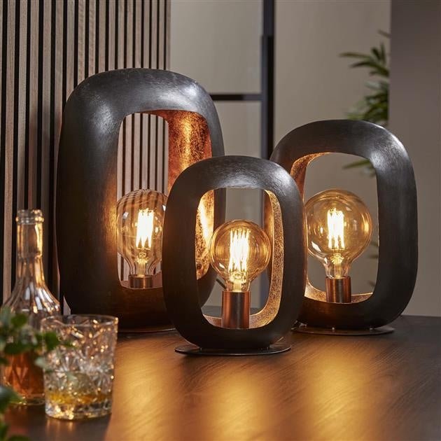 Frendorf | EleganceLight Tischlampe Schwarz-Nickel | Modernes Design | Stimmungsvolle Beleuchtung für Wohn- & Schlafzimmer