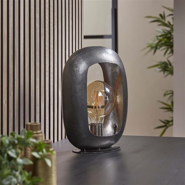 Frendorf | EleganceLight Tischlampe Schwarz-Nickel | Modernes Design | Stimmungsvolle Beleuchtung für Wohn- & Schlafzimmer