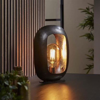 Frendorf | EleganceLight Tischlampe Schwarz-Nickel | Modernes Design | Stimmungsvolle Beleuchtung für Wohn- & Schlafzimmer