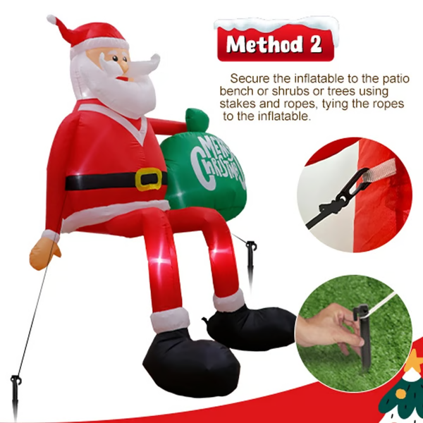 Frendorf | Riesen 8FT LED Kletternder Santa Aufblasbar – Premium Weihnachtsdekoration für den Außenbereich