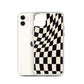 Wavy Checkerboard-Schwarz iPhone-Hülle