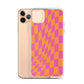 Checkerboard-Lila Orange iPhone Hülle