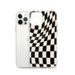 Wavy Checkerboard-Schwarz iPhone-Hülle