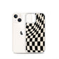 Wavy Checkerboard-Schwarz iPhone-Hülle