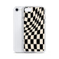 Wavy Checkerboard-Schwarz iPhone-Hülle