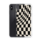 Wavy Checkerboard-Schwarz iPhone-Hülle