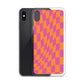 Checkerboard-Lila Orange iPhone Hülle