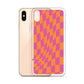 Checkerboard-Lila Orange iPhone Hülle