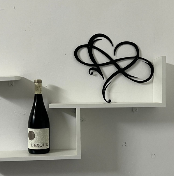 Frendorf | Eisen Wandkunst mit Unendlichkeit Herz - InfiniteHeart