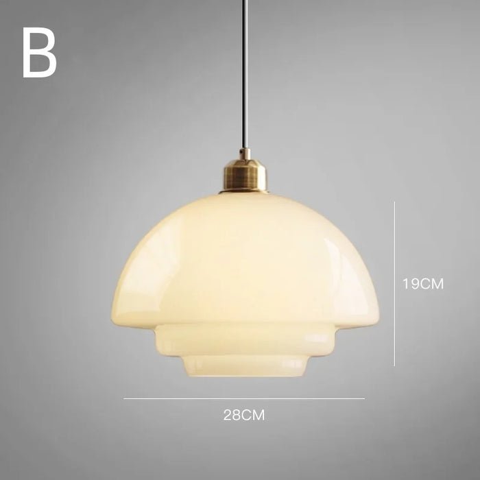 Frendorf | Elegante Elfenbein Glas Hängeleuchte für einen herzlichen Empfang